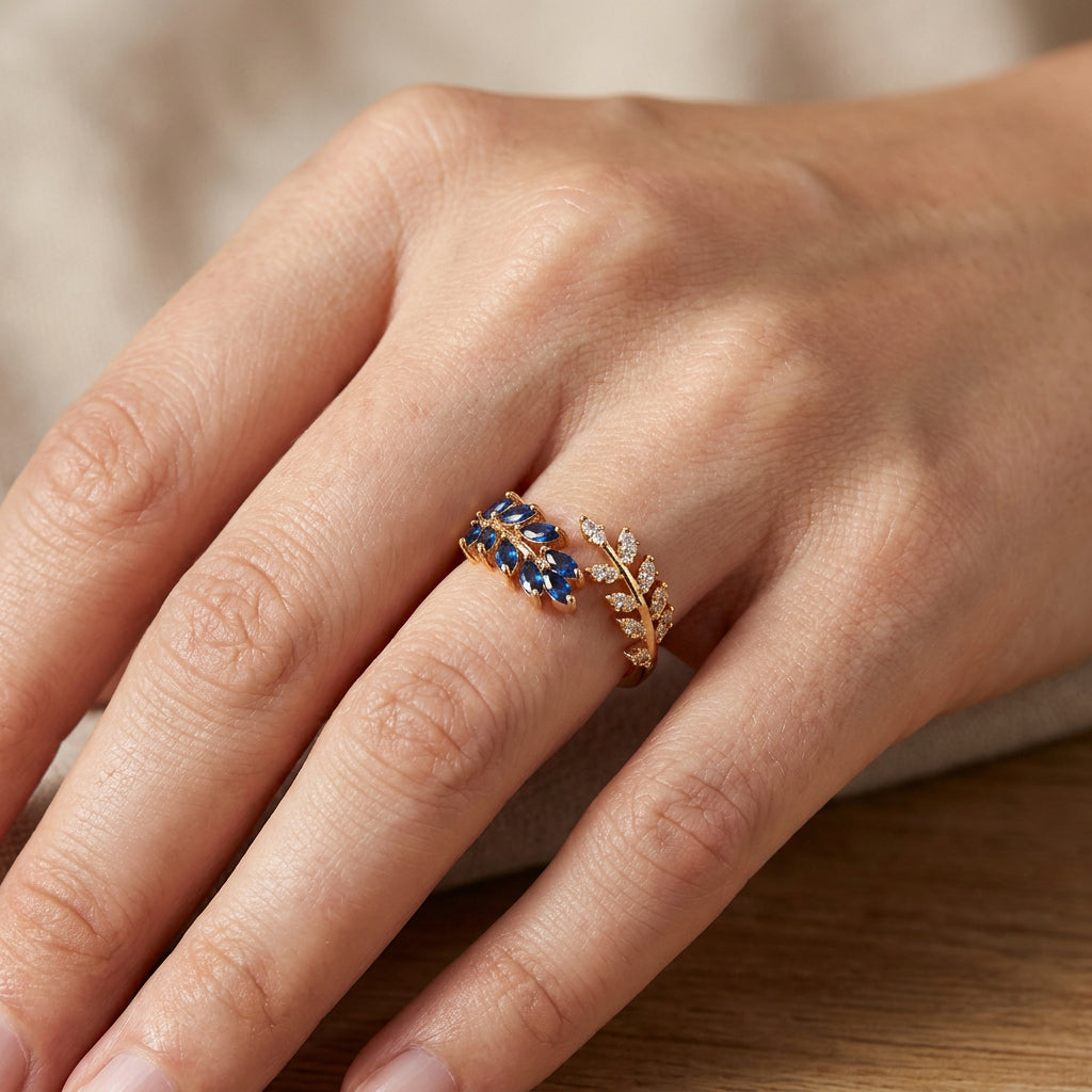Vivara – Anillo dorado de zafiro