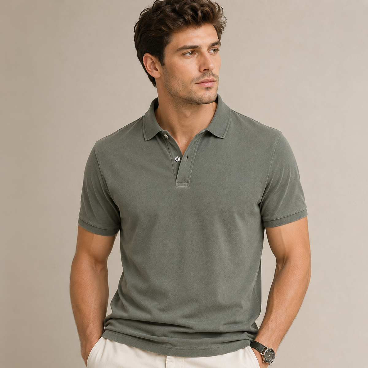 Geliant - Camisa de verano de moda con corte ajustado para hombre