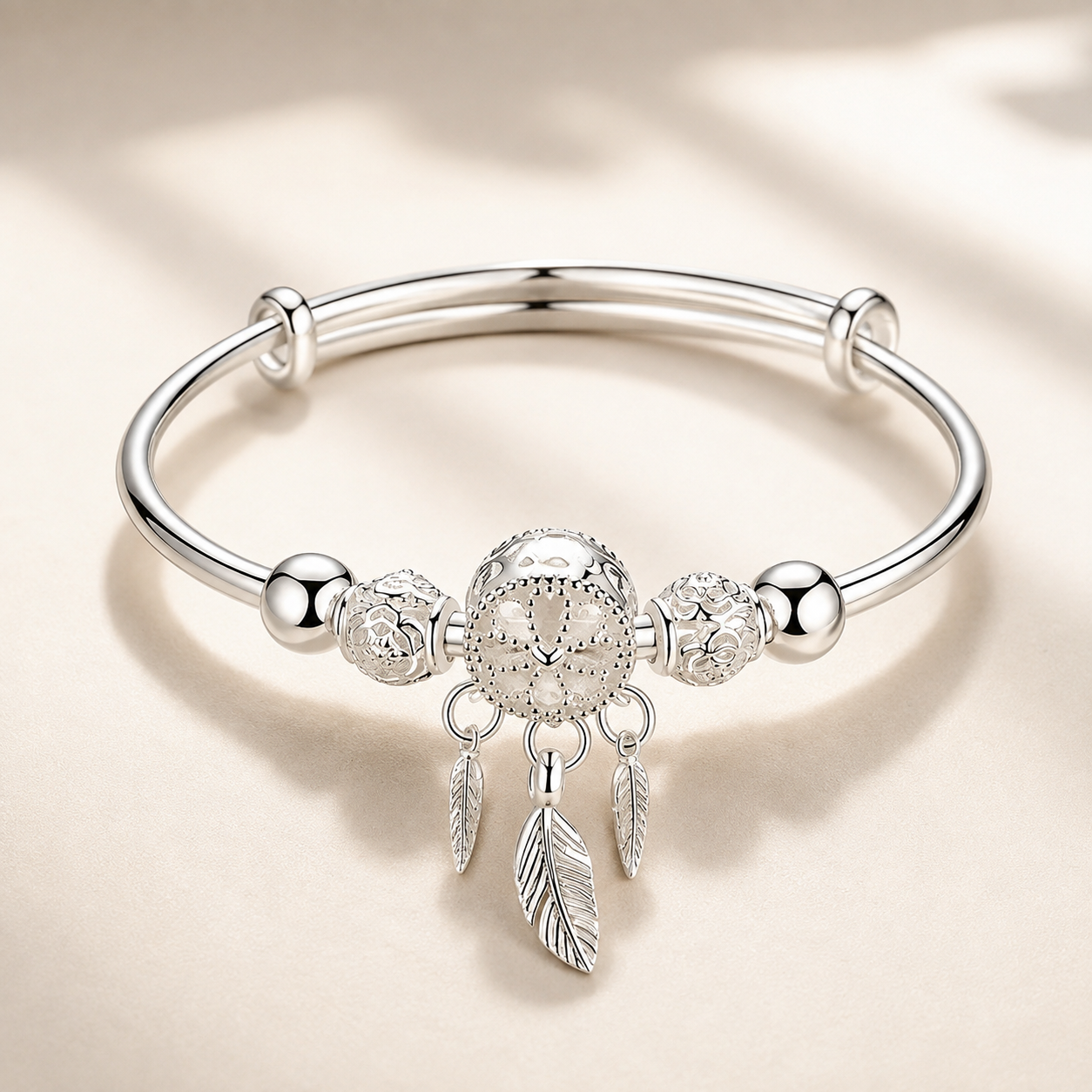 Aiyana – Pulsera atrapasueños ajustable en plata 925