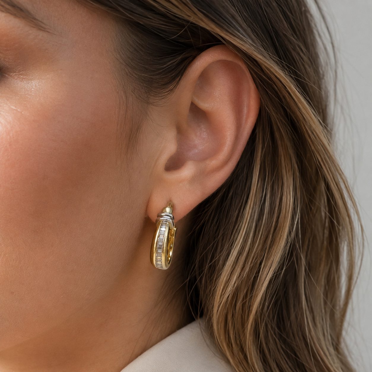 Brillo refinado - Pendientes vintage de oro y diamantes