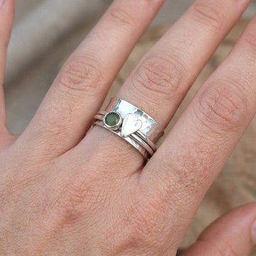 Maely – Anillo corazón estilo retro plateado