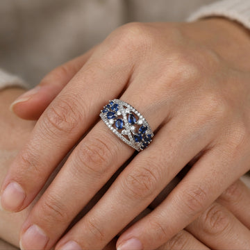 Julie – Anillo vintage azul