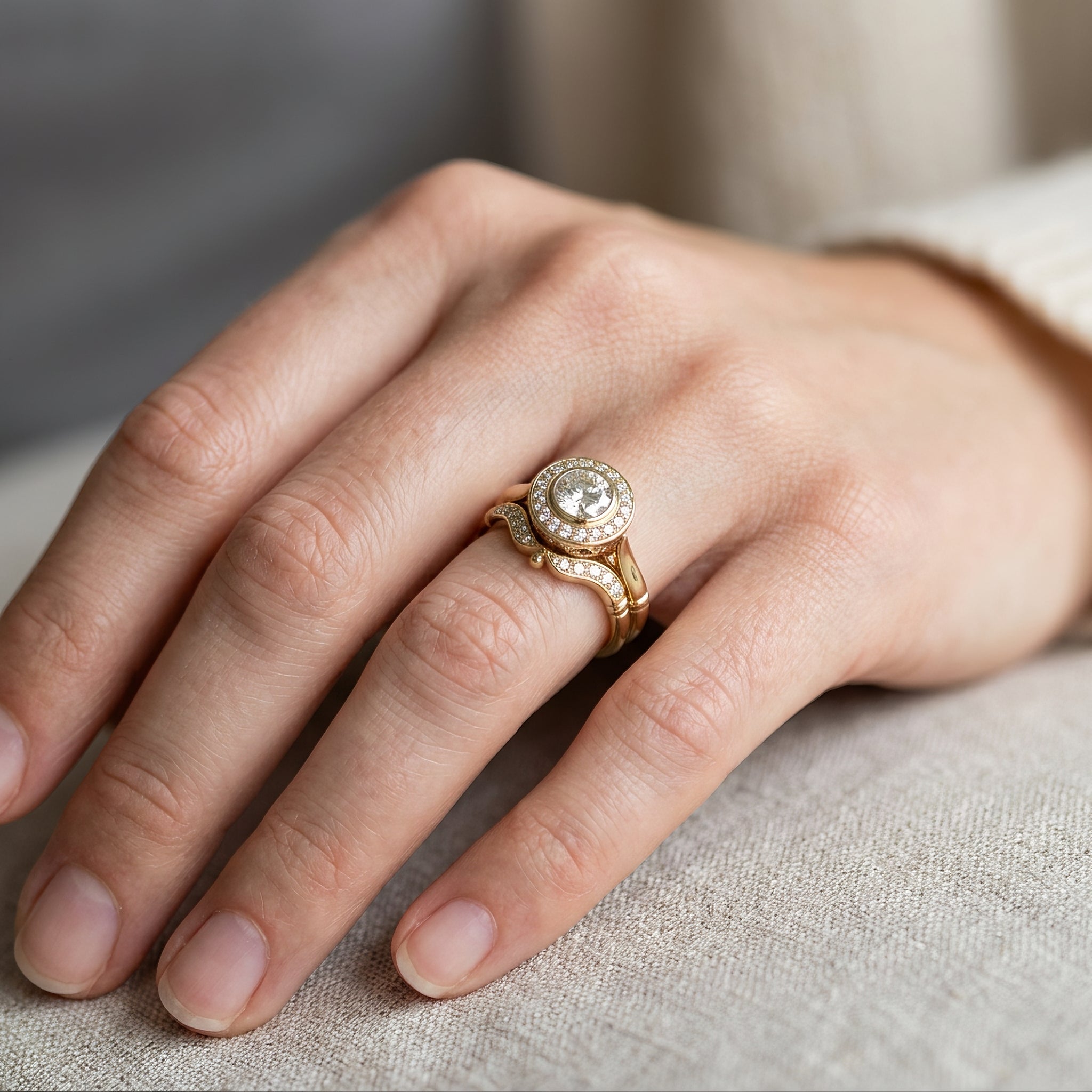 Beatrice – Pack de Anillos de Oro Vintage con Circonio