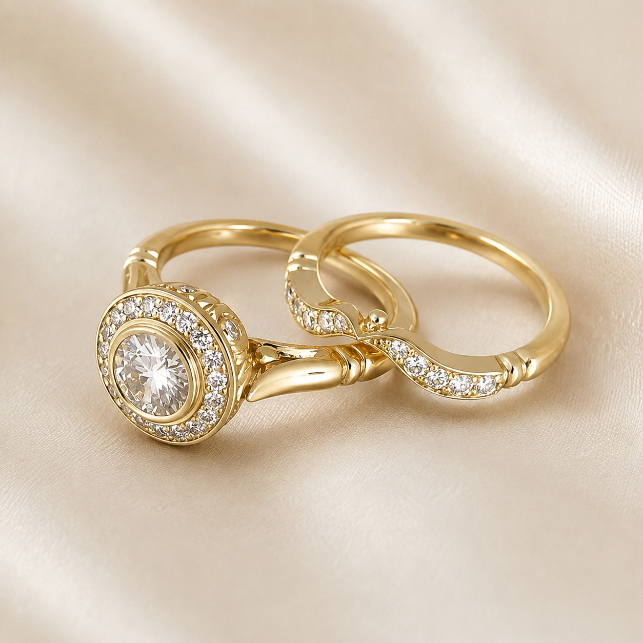 Beatrice – Pack de Anillos de Oro Vintage con Circonio