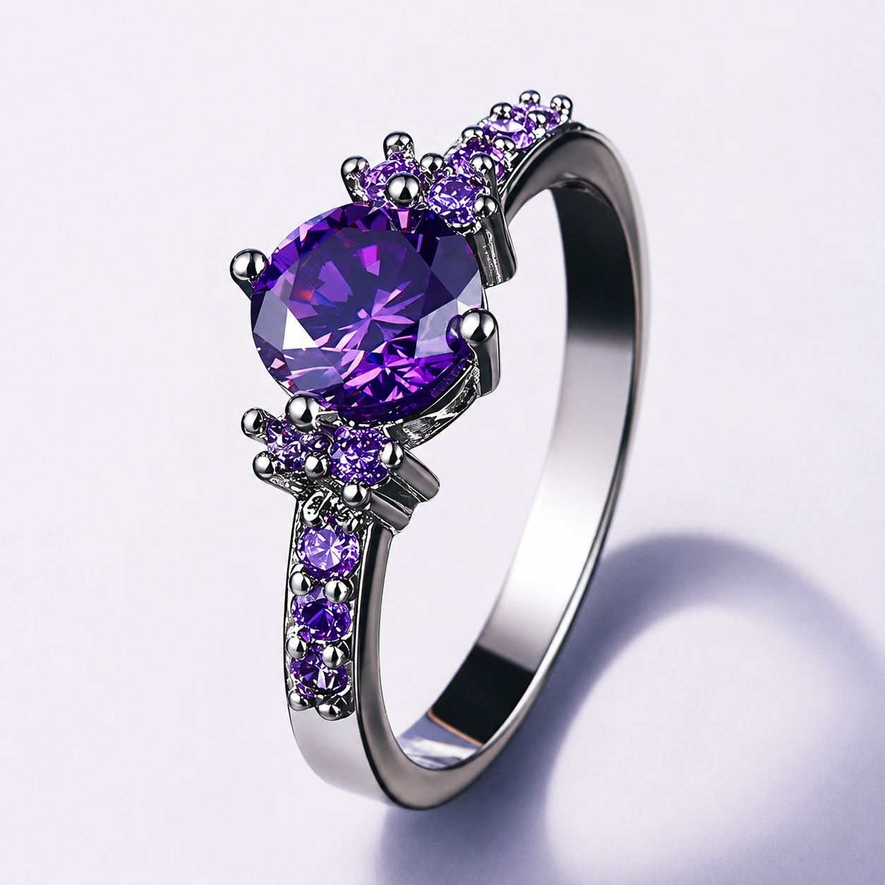 Coralie – Anillo de amatista violeta