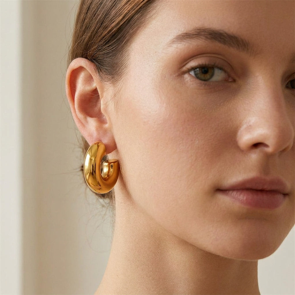 Ayla – Aros gruesos color oro