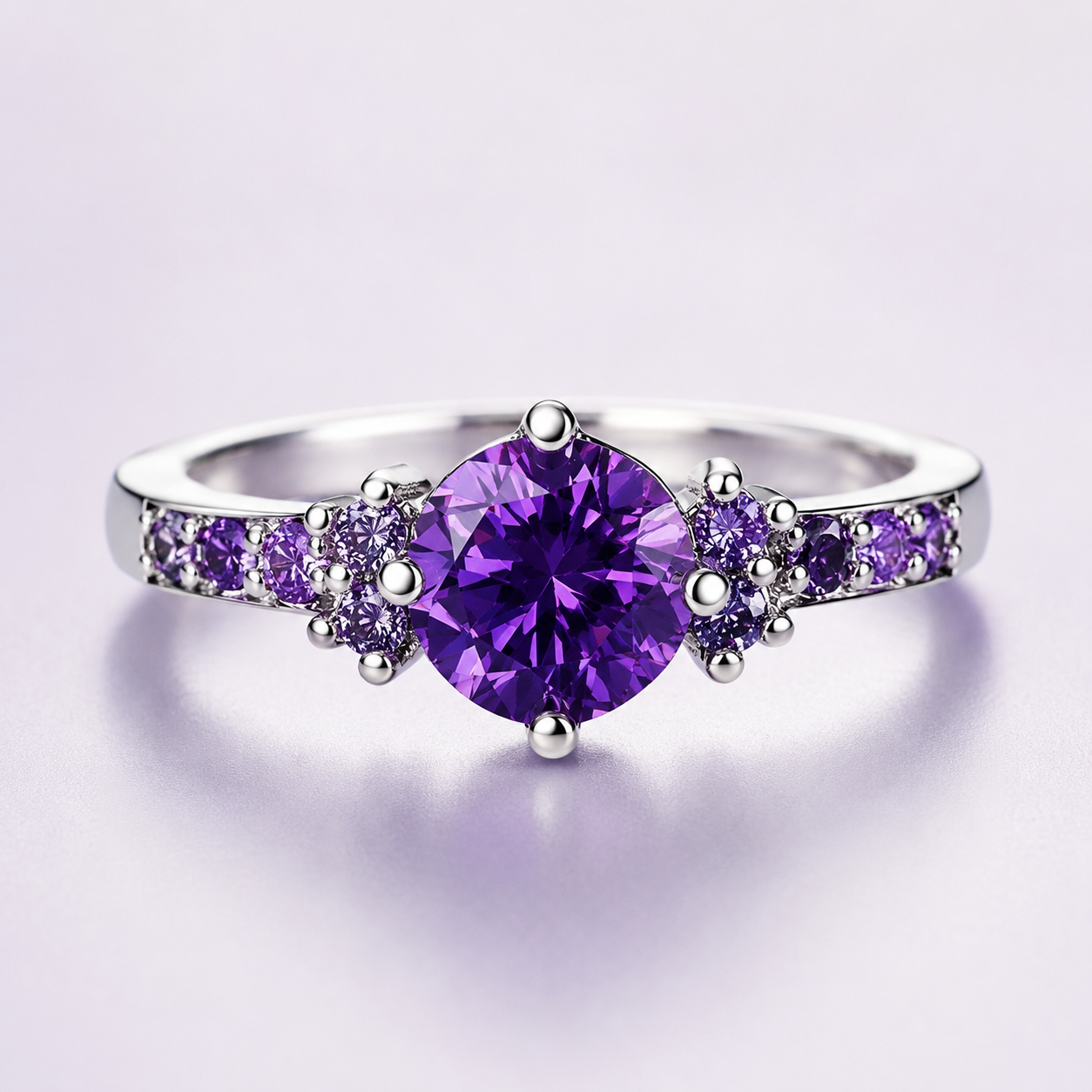 Coralie – Anillo de amatista violeta