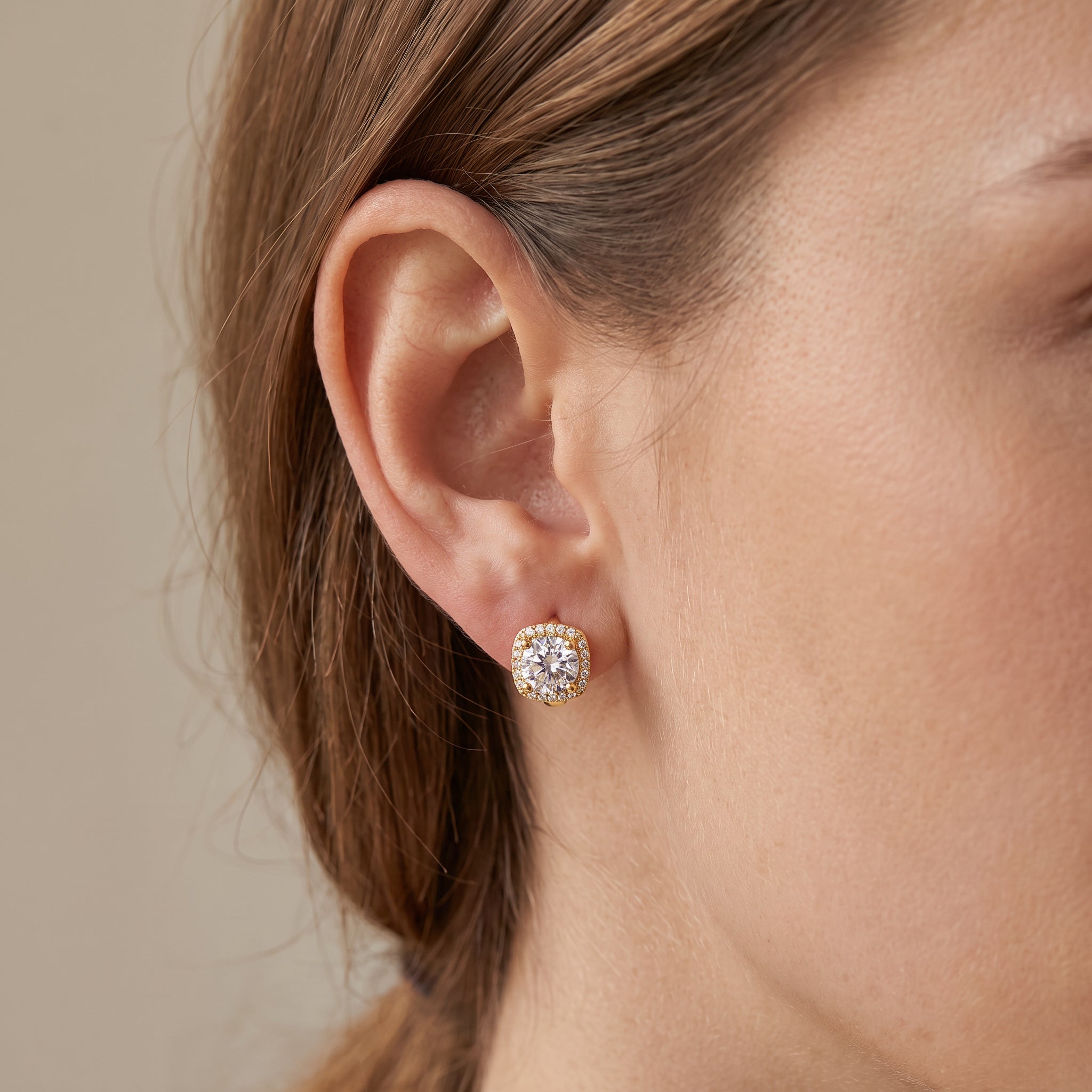 Nadine – Pendientes cuadrados de oro de 18K