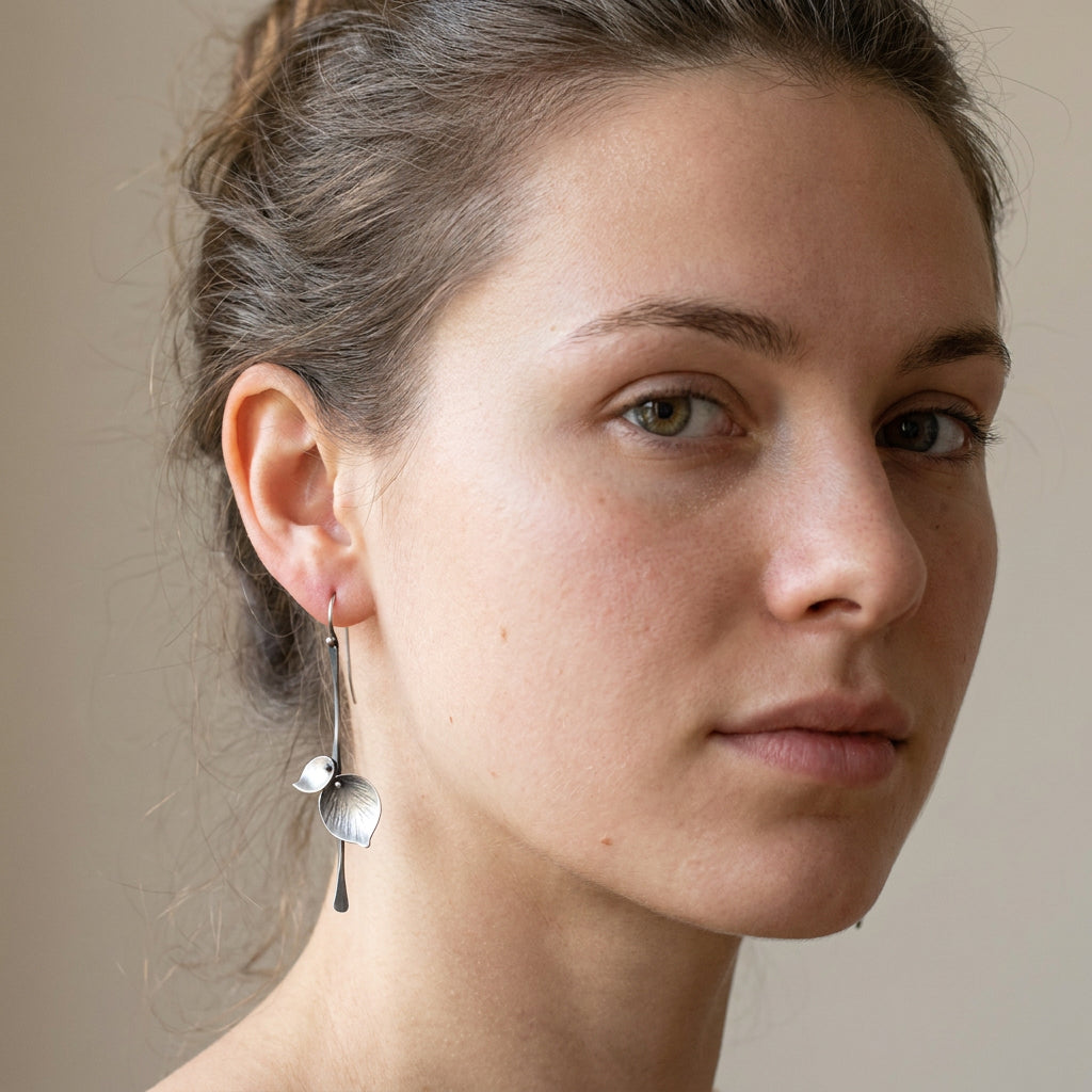 Alira – Pendientes de hoja vintage en plata