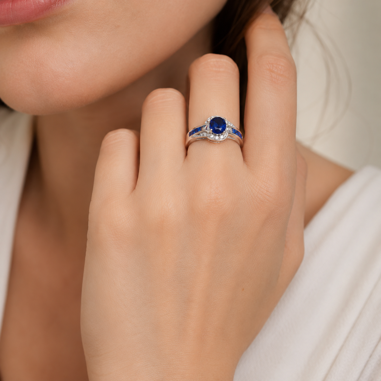 Diane – Anillo con zafiro azul
