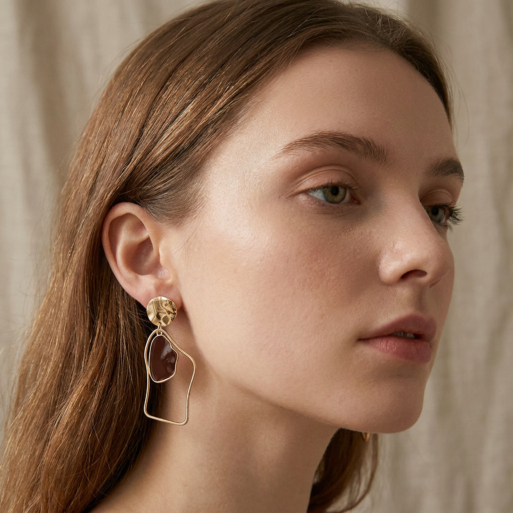 Rhia – Pendientes con colgantes irregulares colgantes