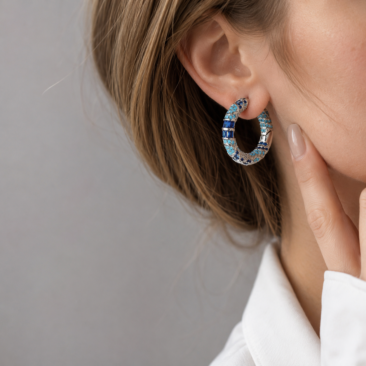 Naelle – Aros de circonio azul