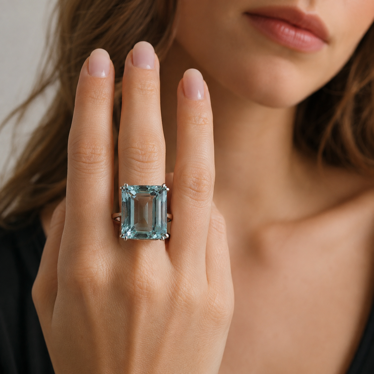 Yvaine – Anillo vintage con circonita azul
