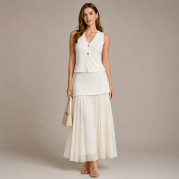 Airen - Conjunto de Chaleco y Falda Casual