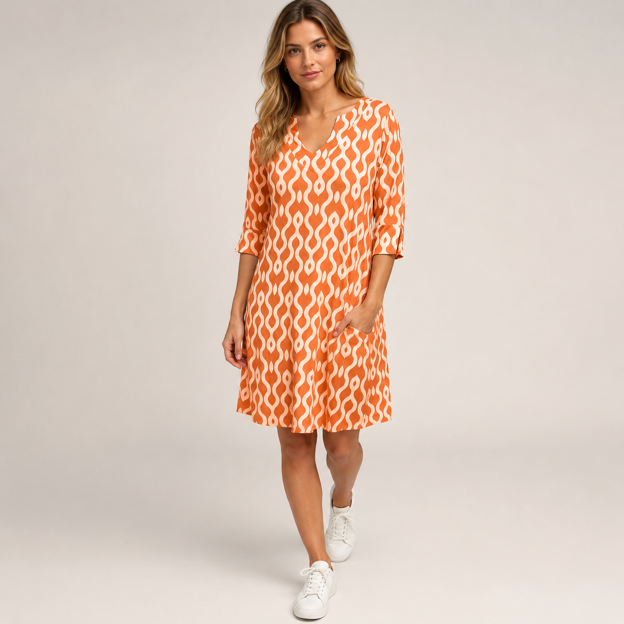 Jazmin - Vestido Midi Suelto con Volantes