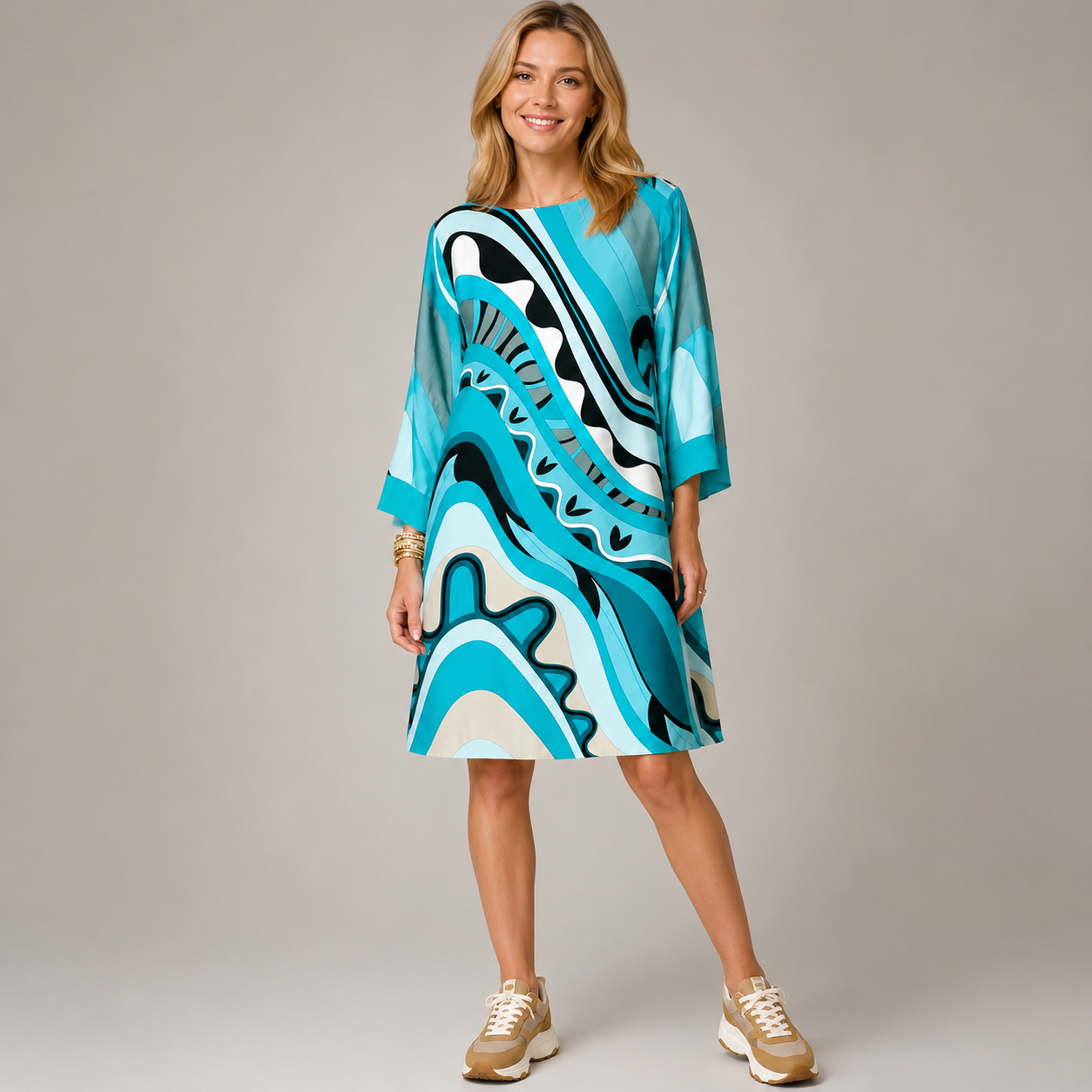 Harriett - Vestido Midi Estampado Estiloso