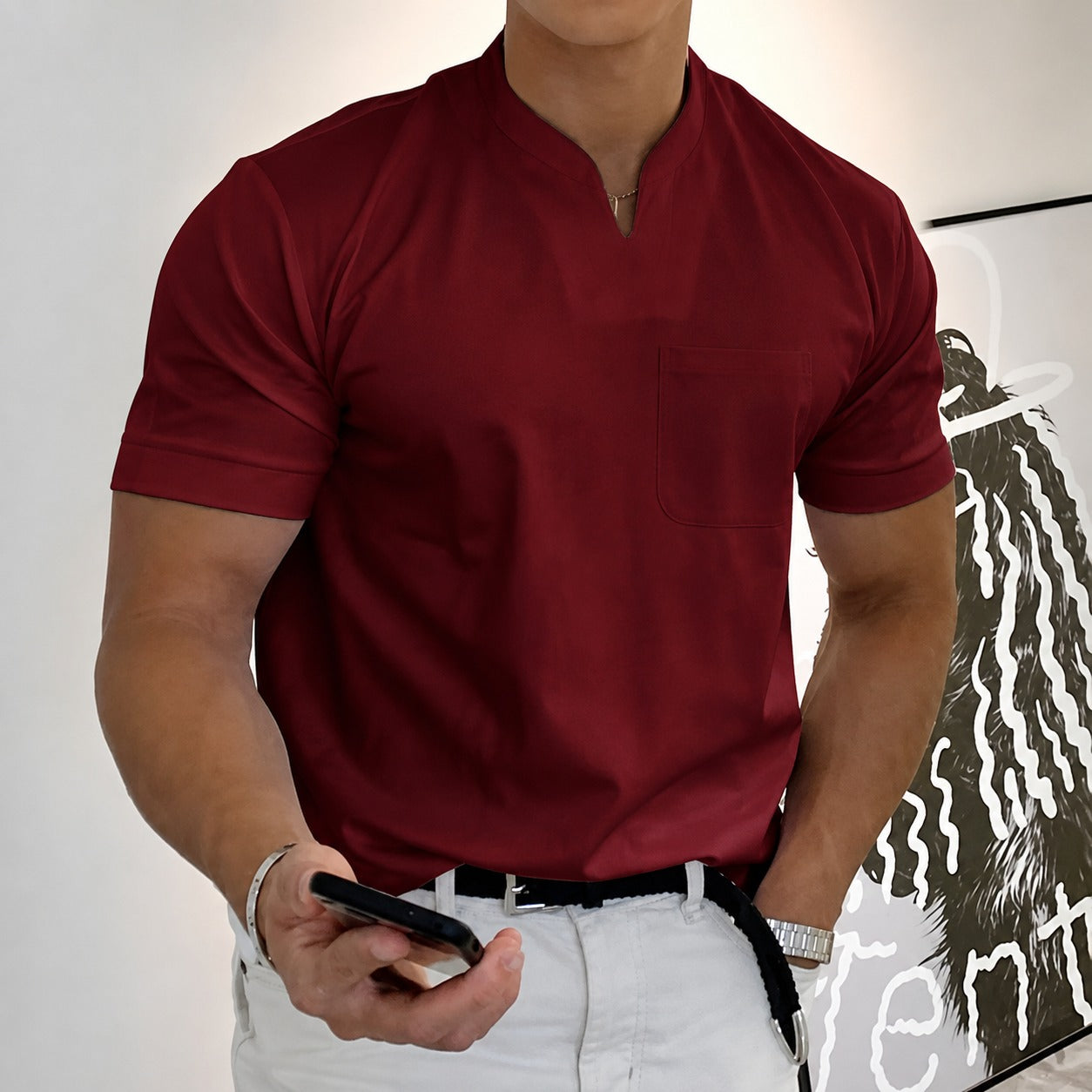 Jason - Camiseta de fitness para hombre de manga corta