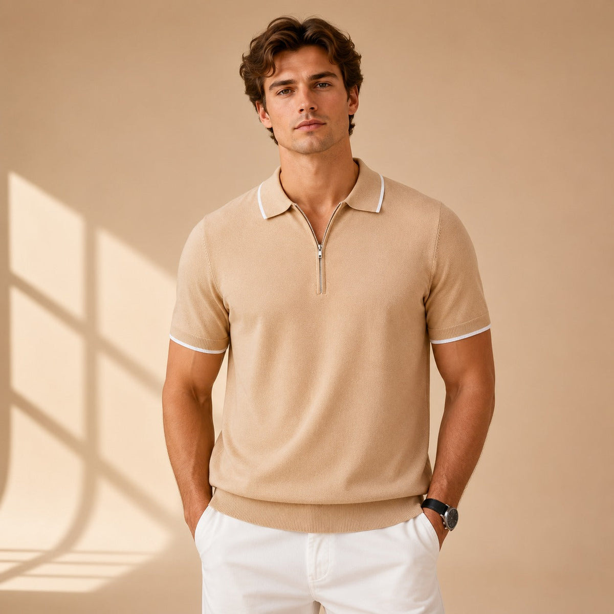 Leonard - Polo Casual con Cremallera