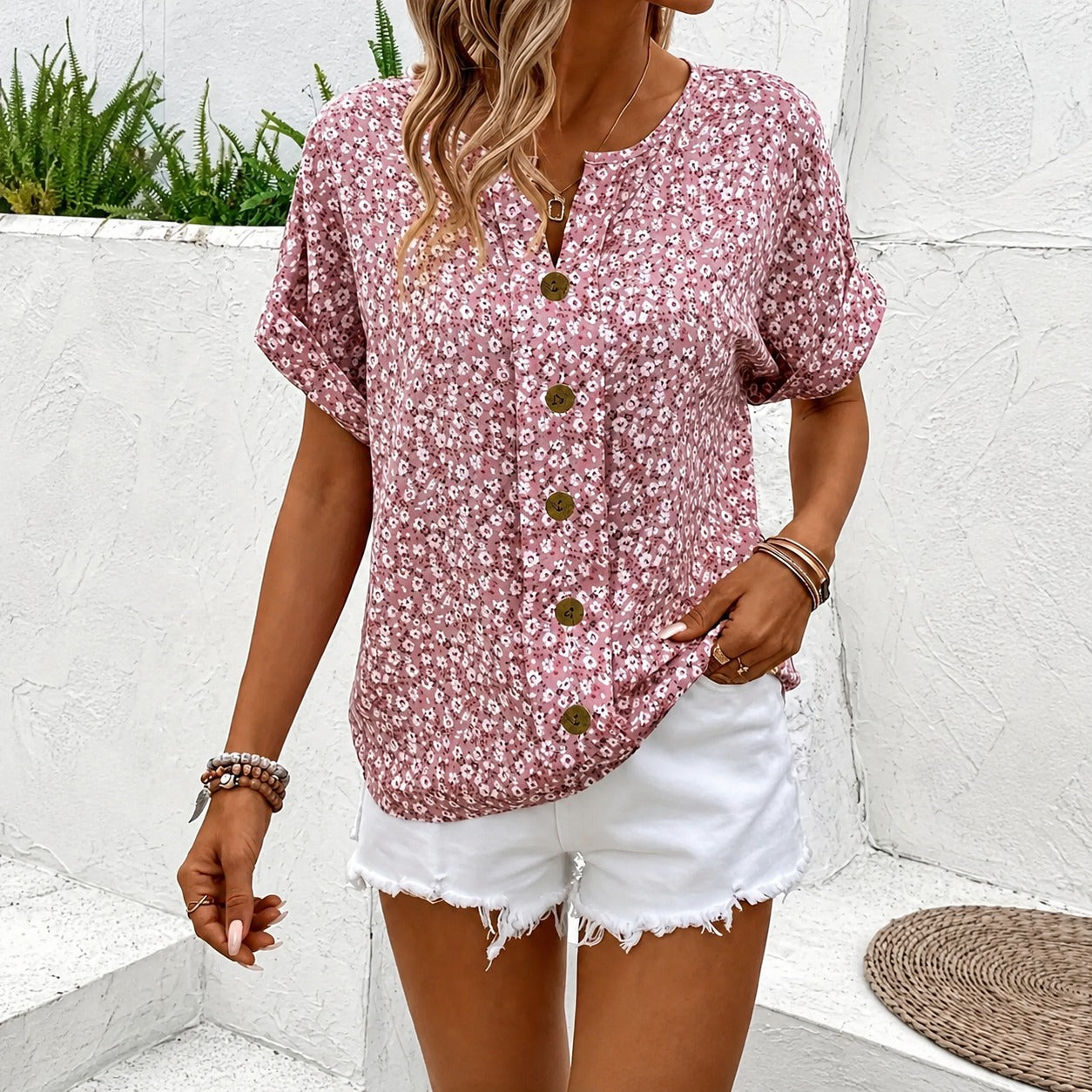 Lina - Top veraniego con estampado floral y toque femenino
