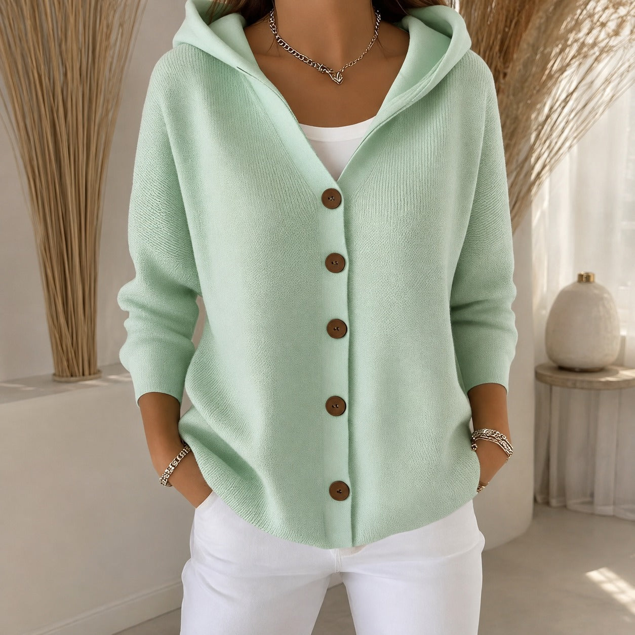 Ryanne - Chaqueta de manga larga con capucha para mujeres