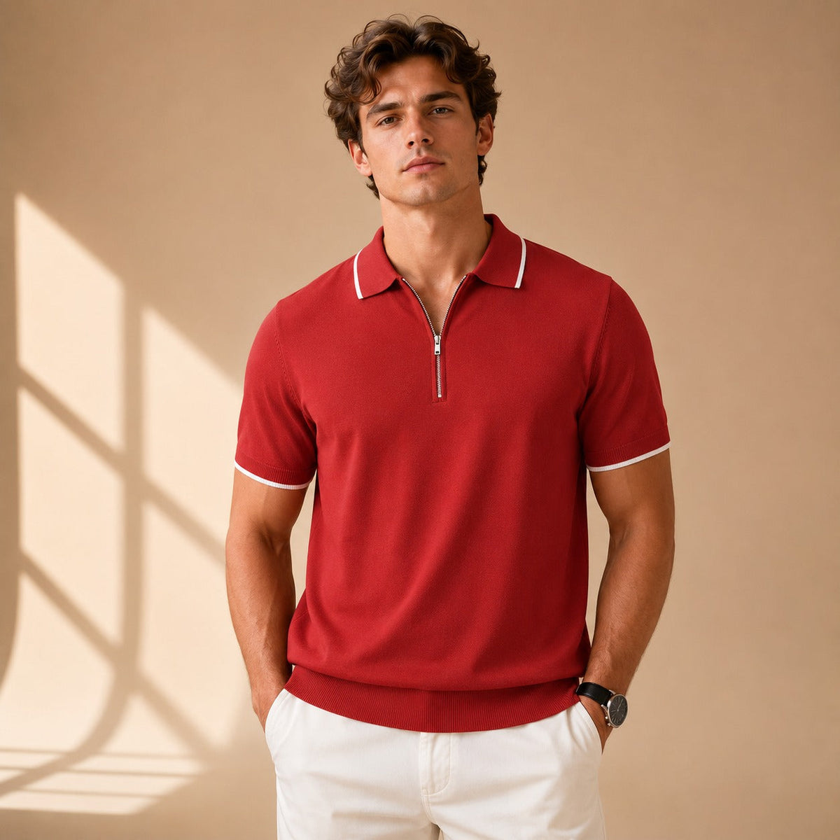 Leonard - Polo Casual con Cremallera