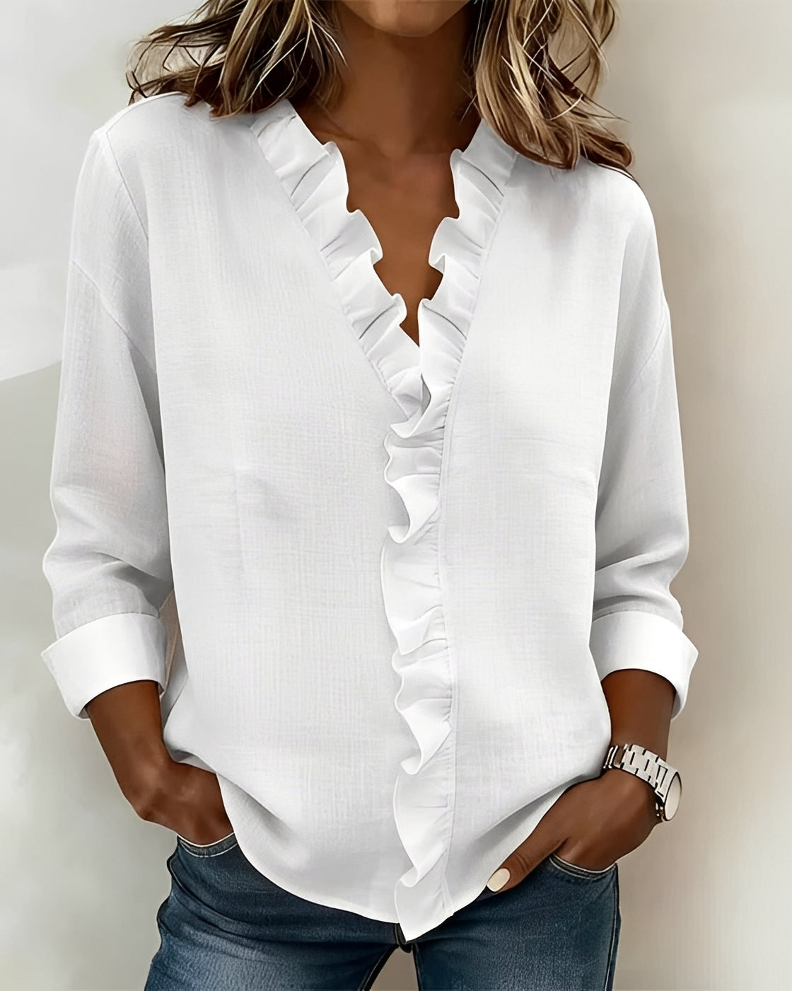 Samia - Blusa Elegante de Manga Larga