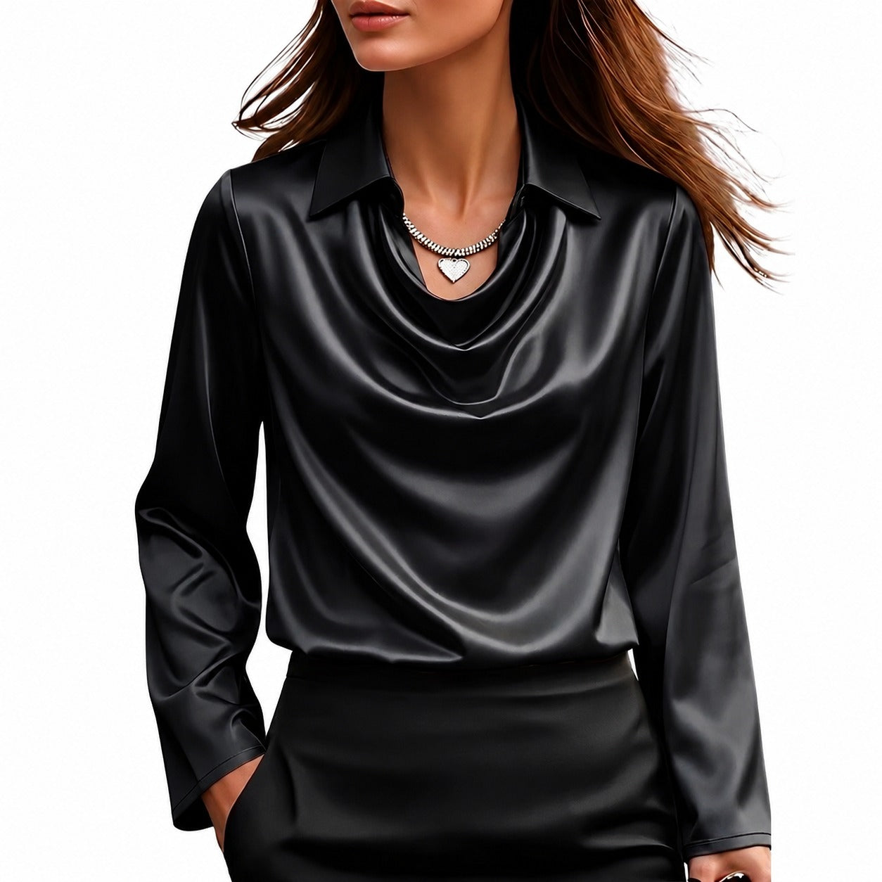 Dionne - Blusa elegante de manga larga para mujeres