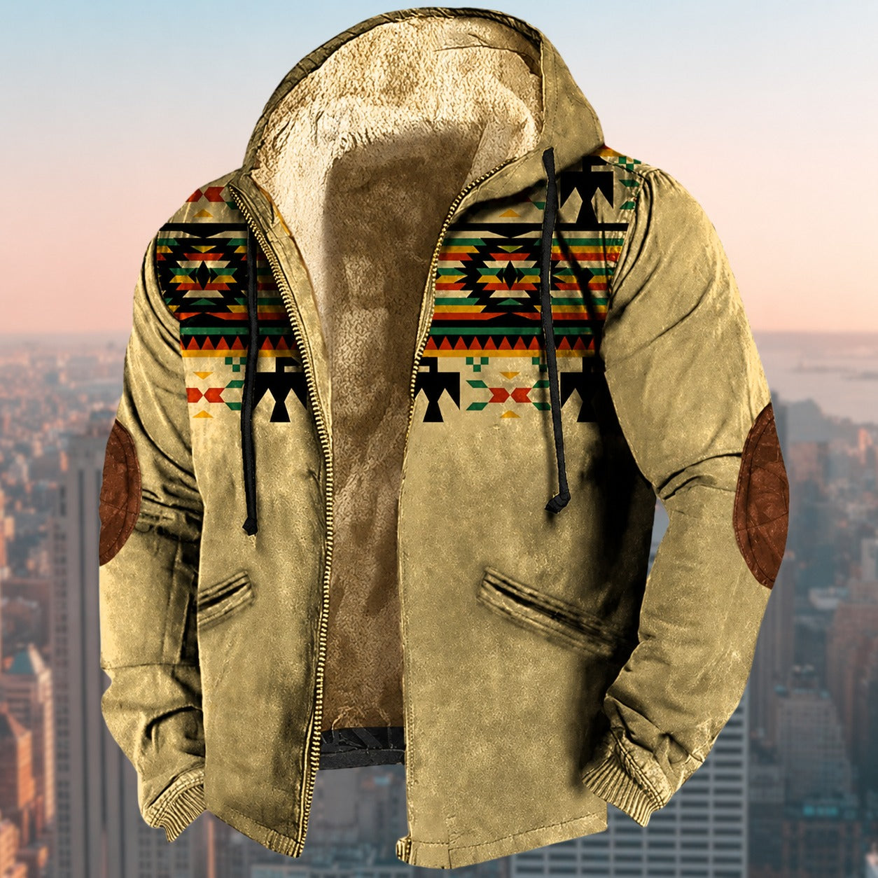 Laszlo - Chaqueta con capucha con diseño tribal para hombres