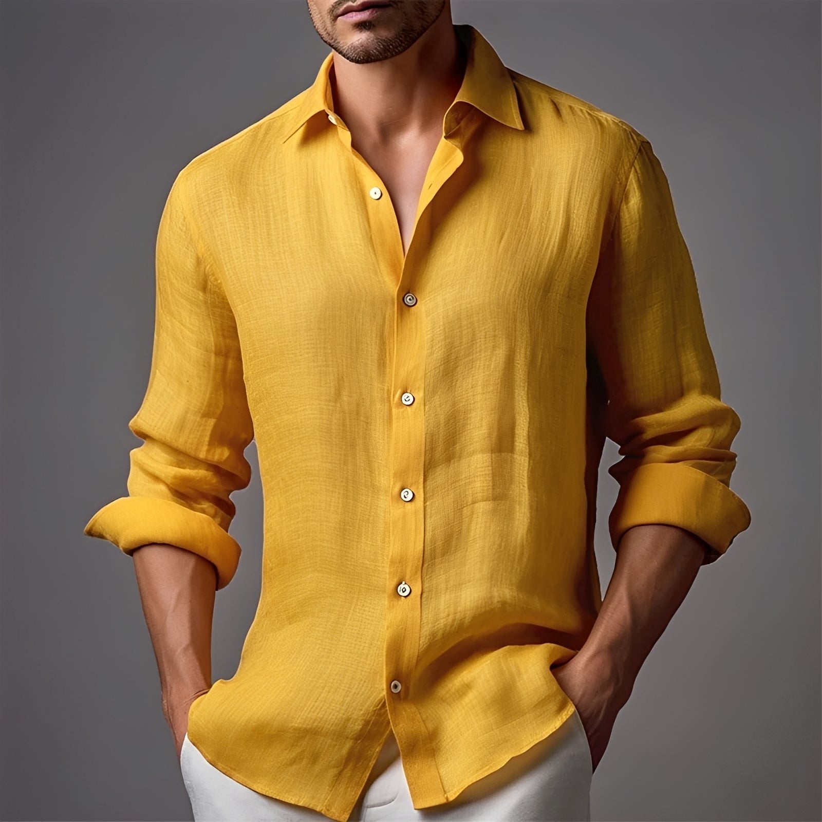 Tobias - Camisa Suelta de Manga Larga