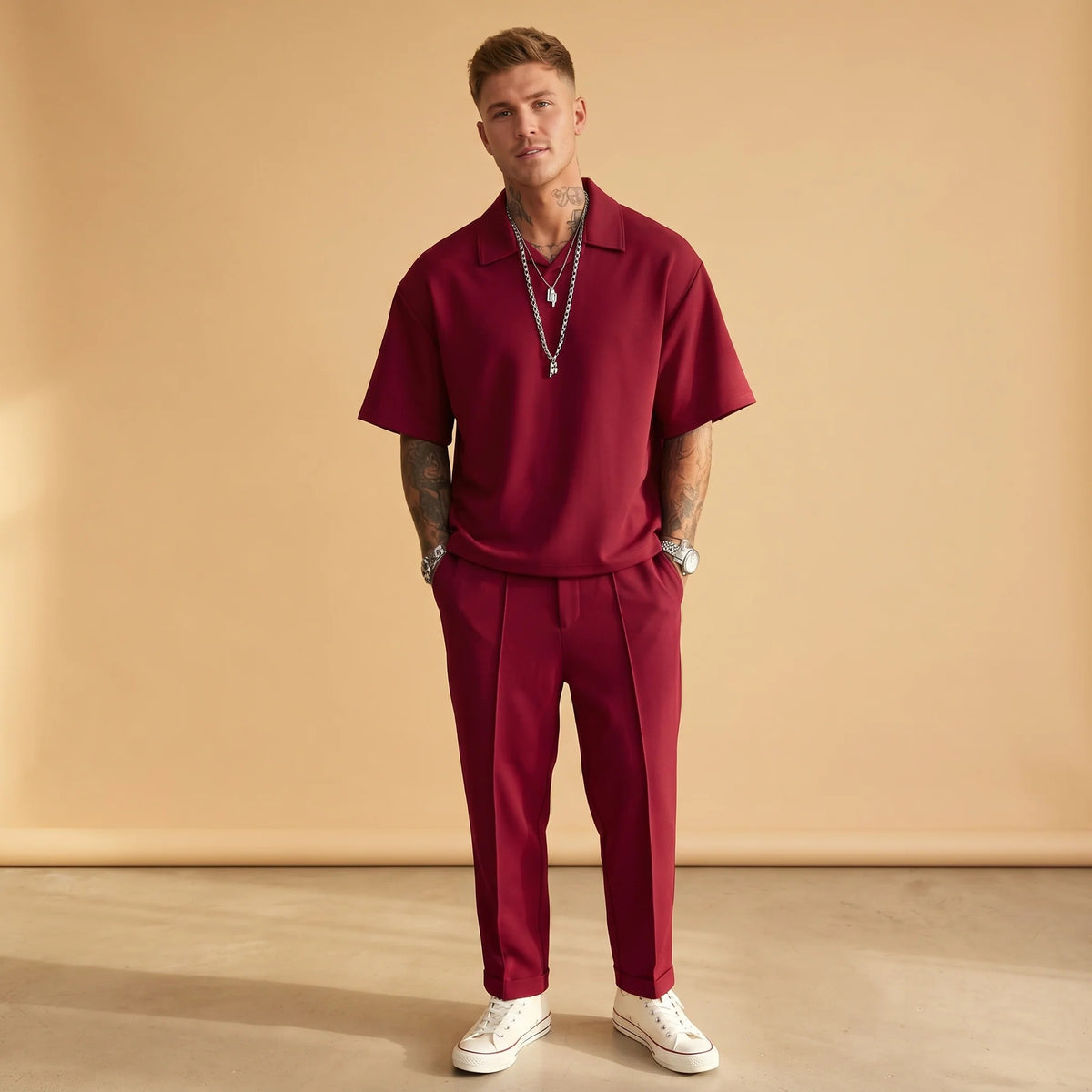 Johnston - Conjunto Casual Sobredimensionado de 2 Piezas