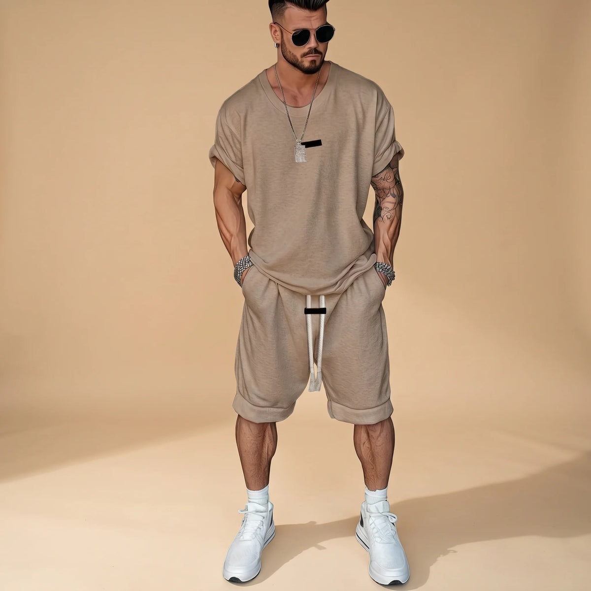 Alan - Conjunto de Camisa y Pantalones Cortos Relajados