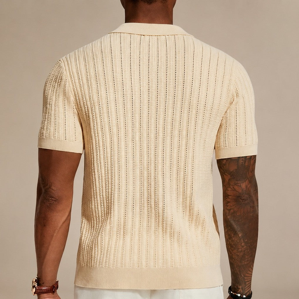 Steven - Camisa Casual Transpirable con Huecos