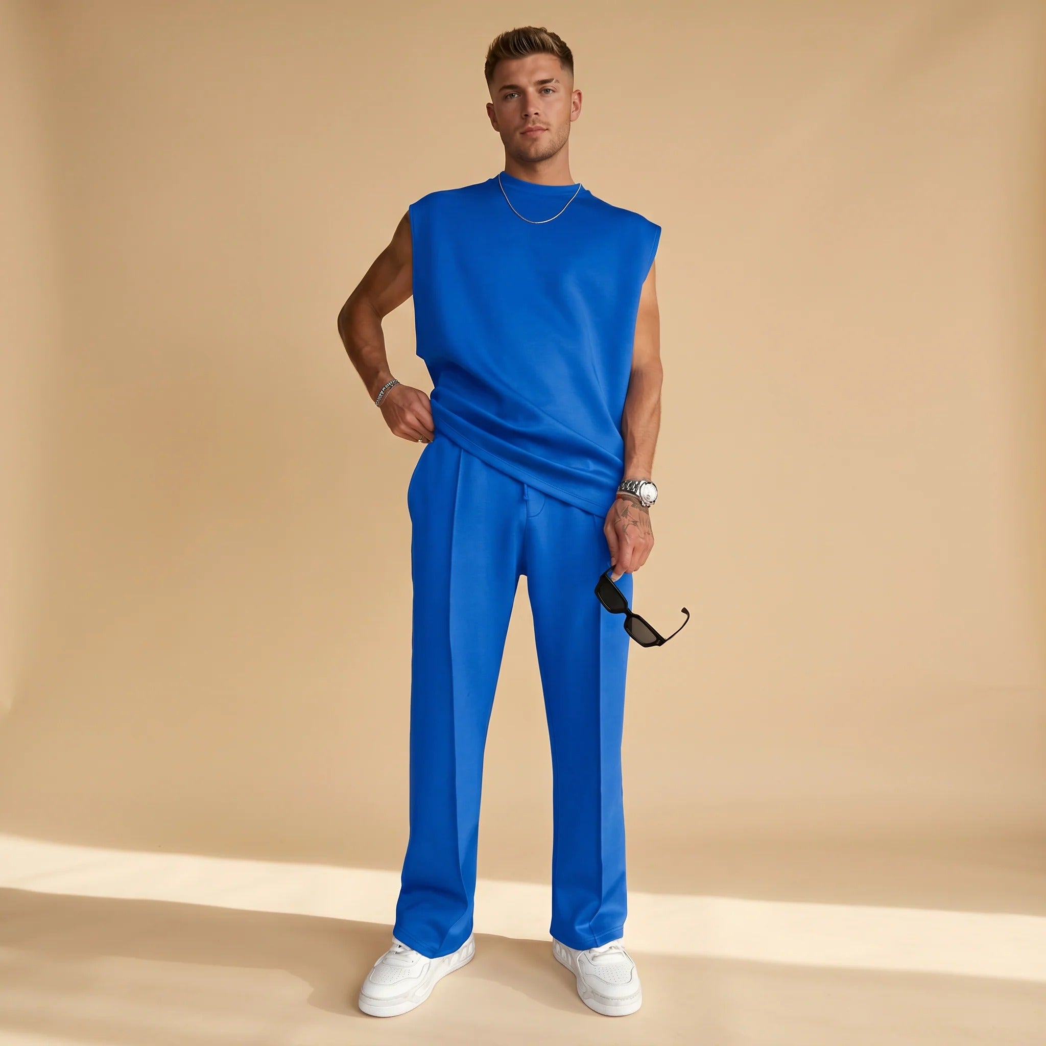 Kody - Conjunto de Camiseta Sin Mangas Minimalista y Pantalones