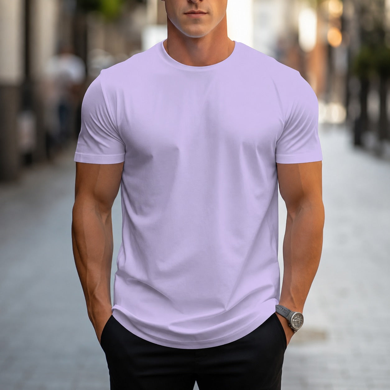 Owen - Camiseta casual y lisa para hombres