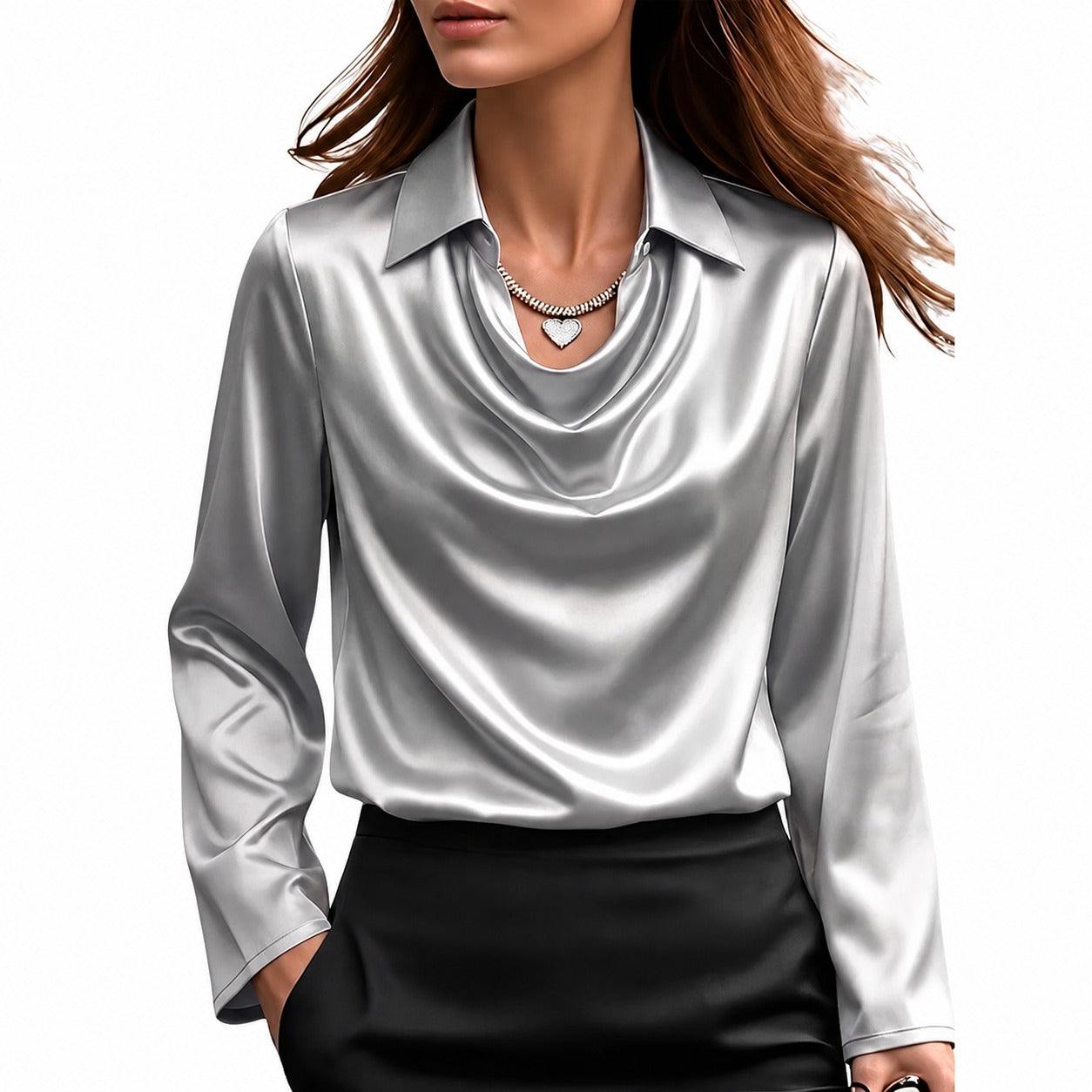 Dionne - Blusa elegante de manga larga para mujeres