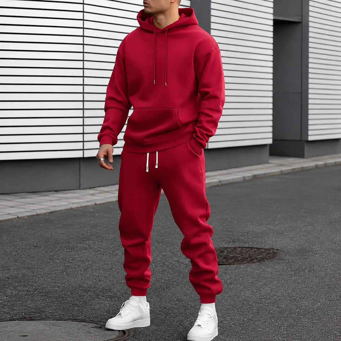 Arvel - Conjunto de chándal cómodo con capucha para hombres