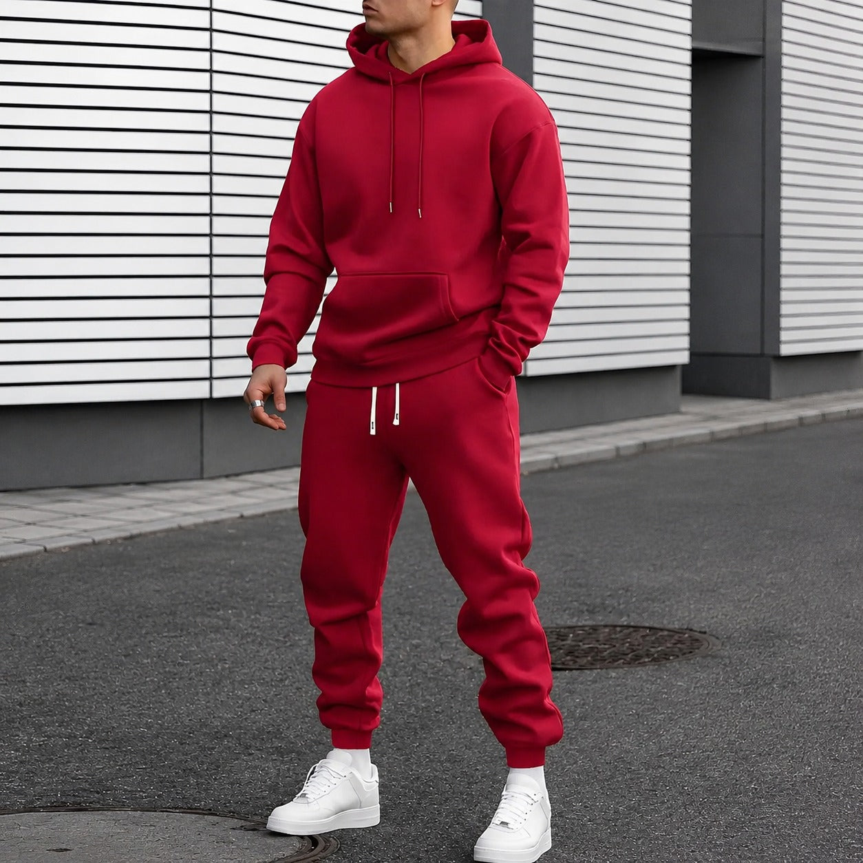 Arvel - Conjunto de chándal cómodo con capucha para hombres