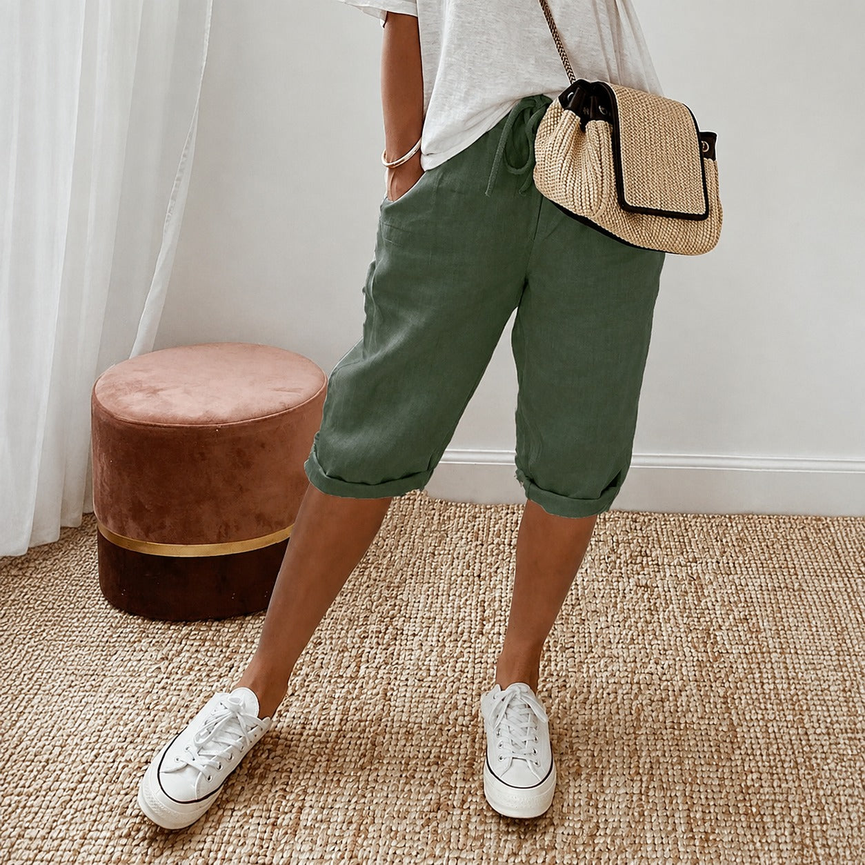 Ella - Shorts casuales con propiedades de absorción de humedad