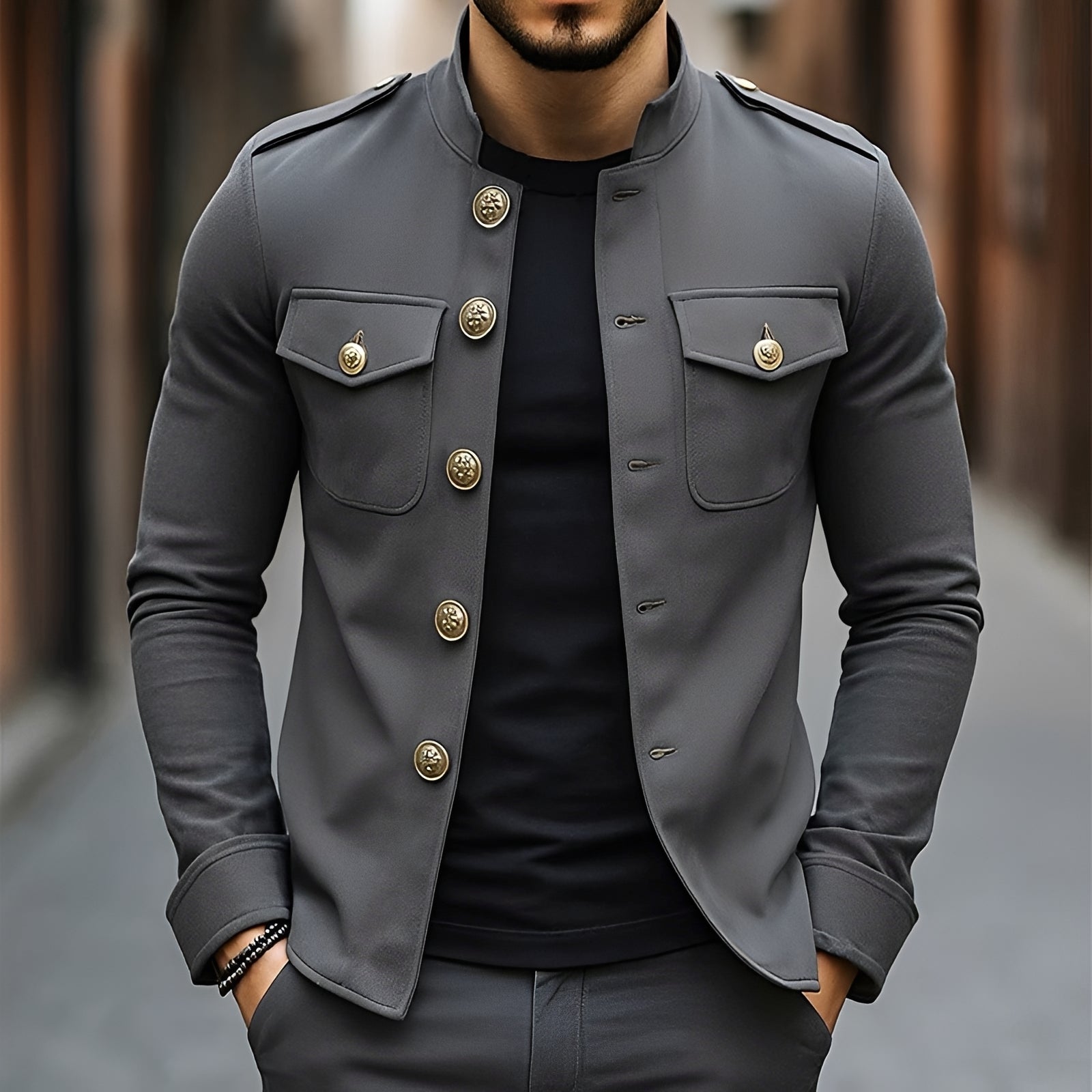 Leighton - Chaqueta Clásica Casual con Botones