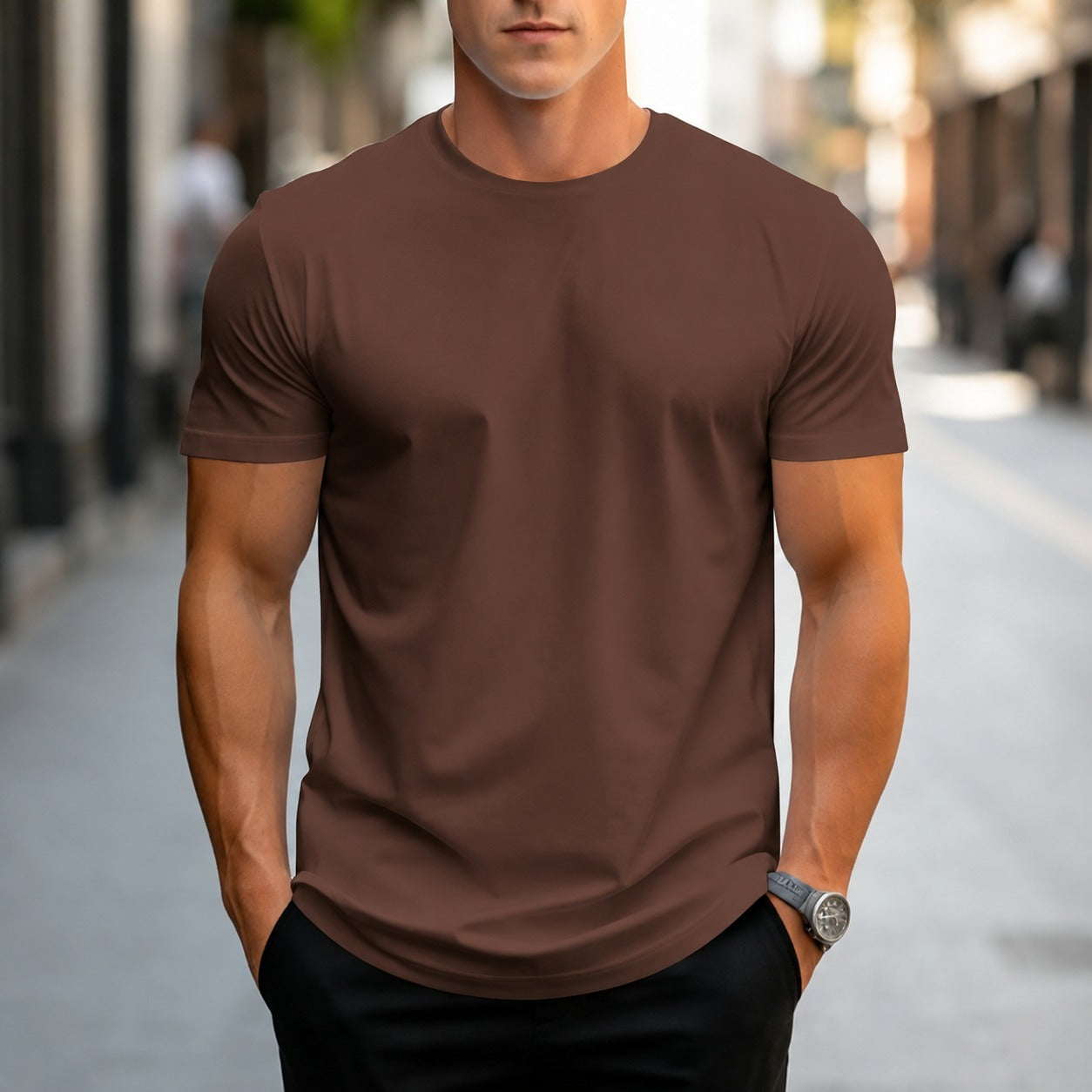 Owen - Camiseta casual y lisa para hombres