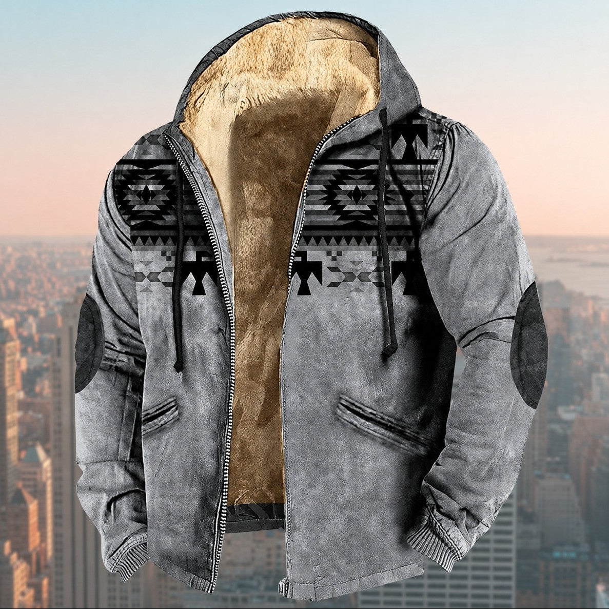Laszlo - Chaqueta con capucha con diseño tribal para hombres
