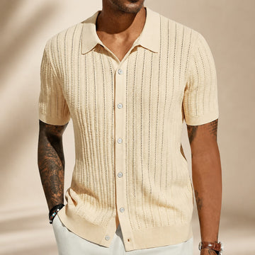 Steven - Camisa Casual Transpirable con Huecos