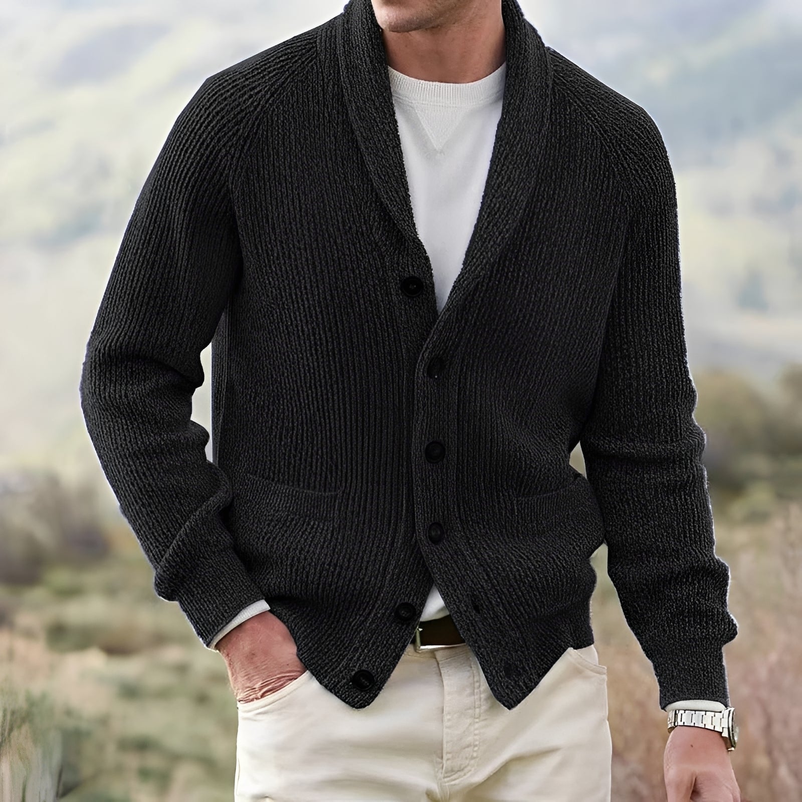 Winton - Cárdigan clásico para hombres