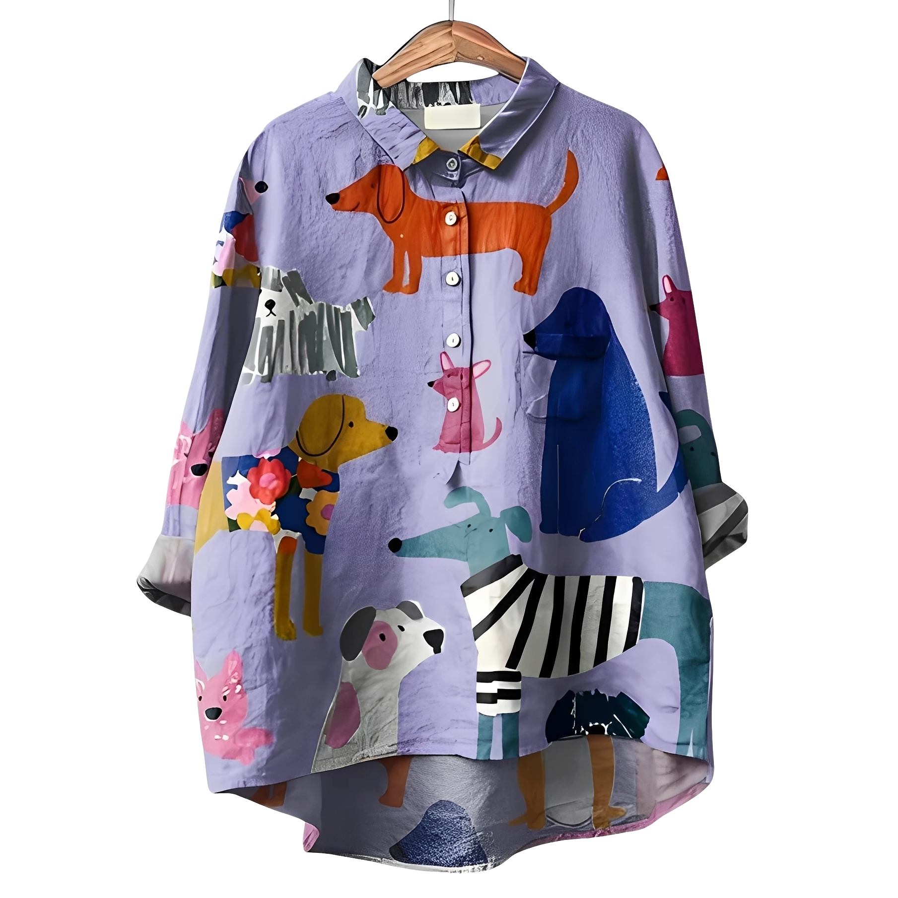 Eyden - Blusa estampada de manga larga para mujer