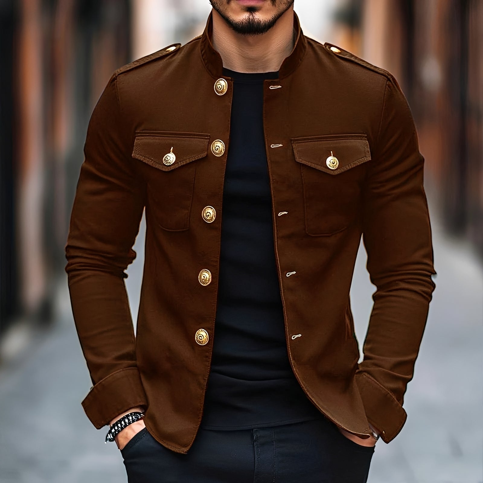 Leighton - Chaqueta Clásica Casual con Botones
