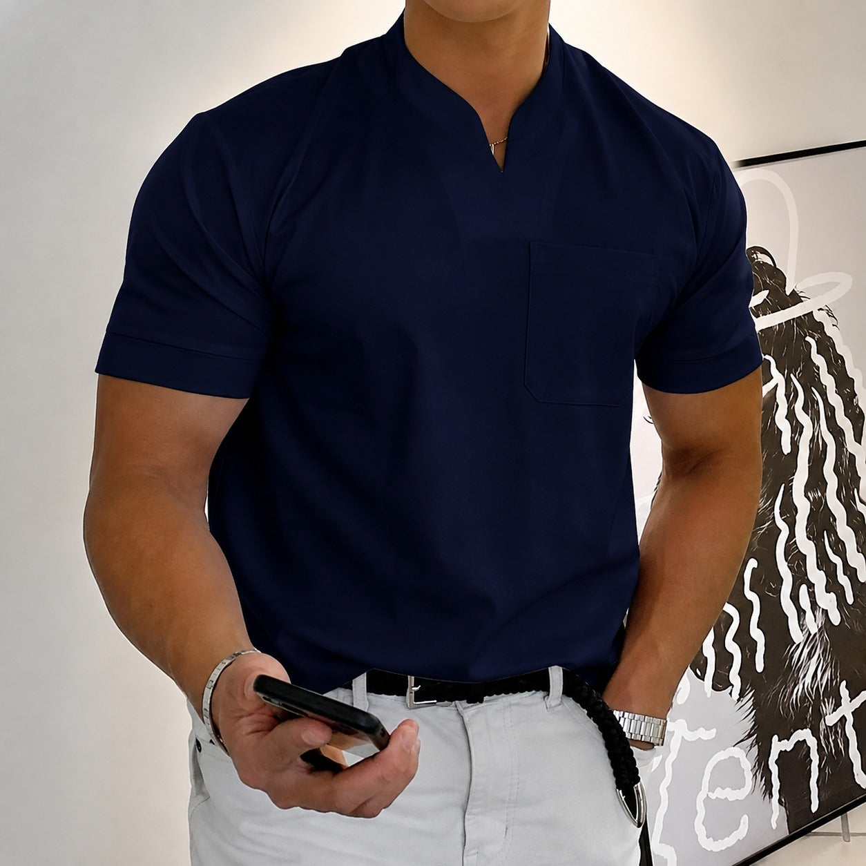 Jason - Camiseta de fitness para hombre de manga corta