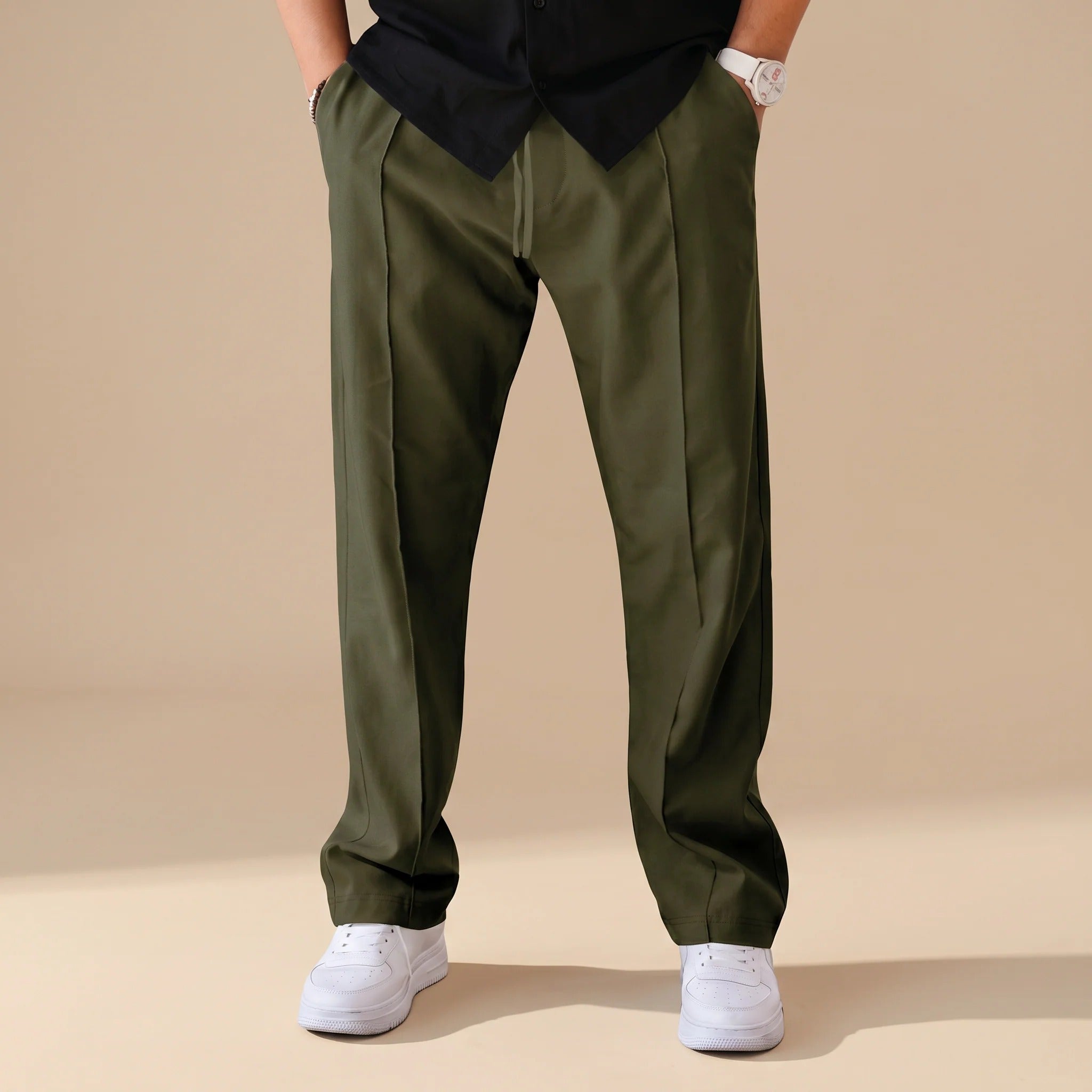 Chandler - Pantalones Jogger Rectos Minimalistas
