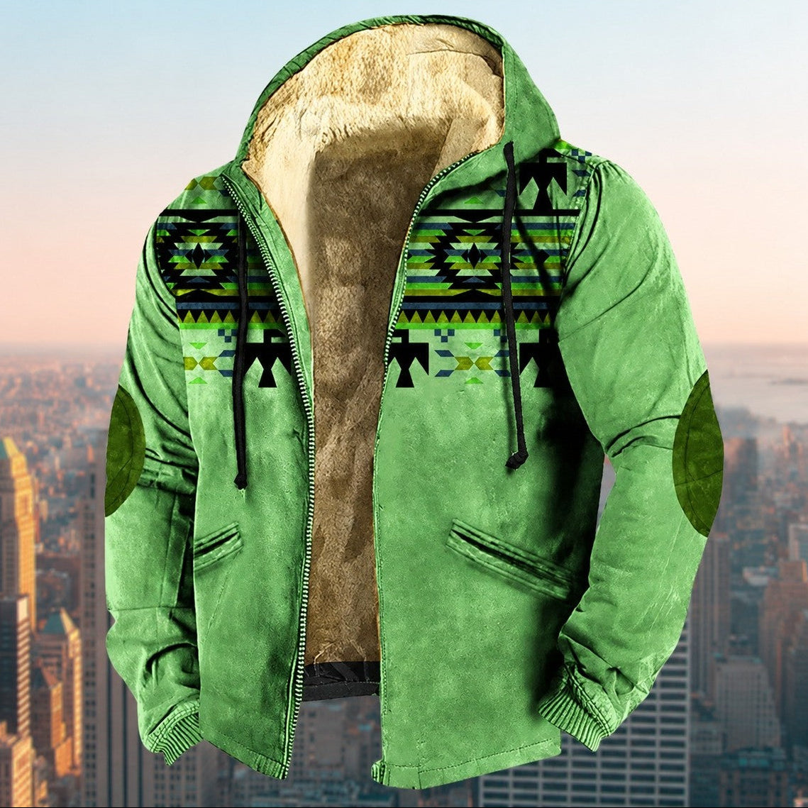 Laszlo - Chaqueta con capucha con diseño tribal para hombres