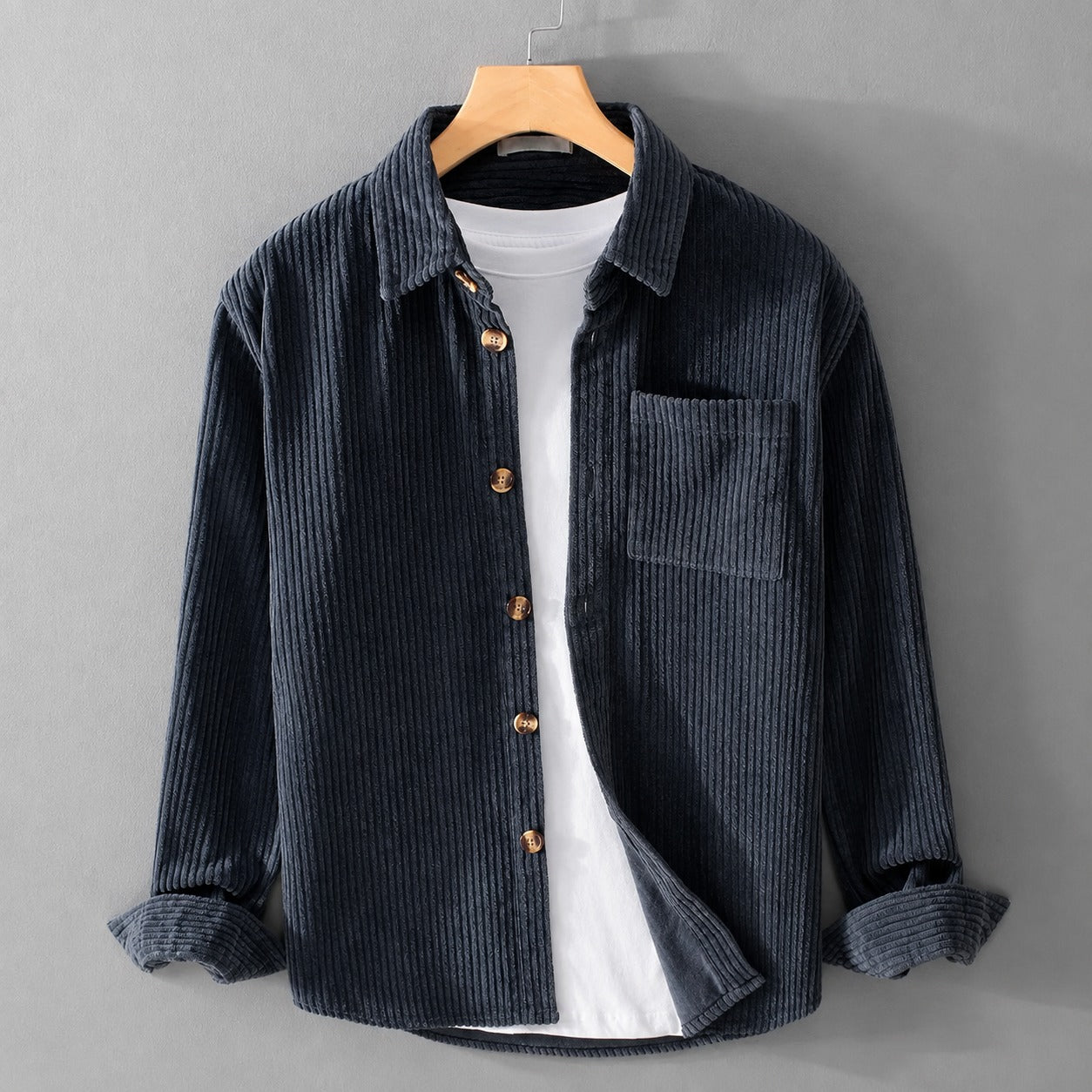 Ronald - Camisa sencilla con bolsillo para hombres