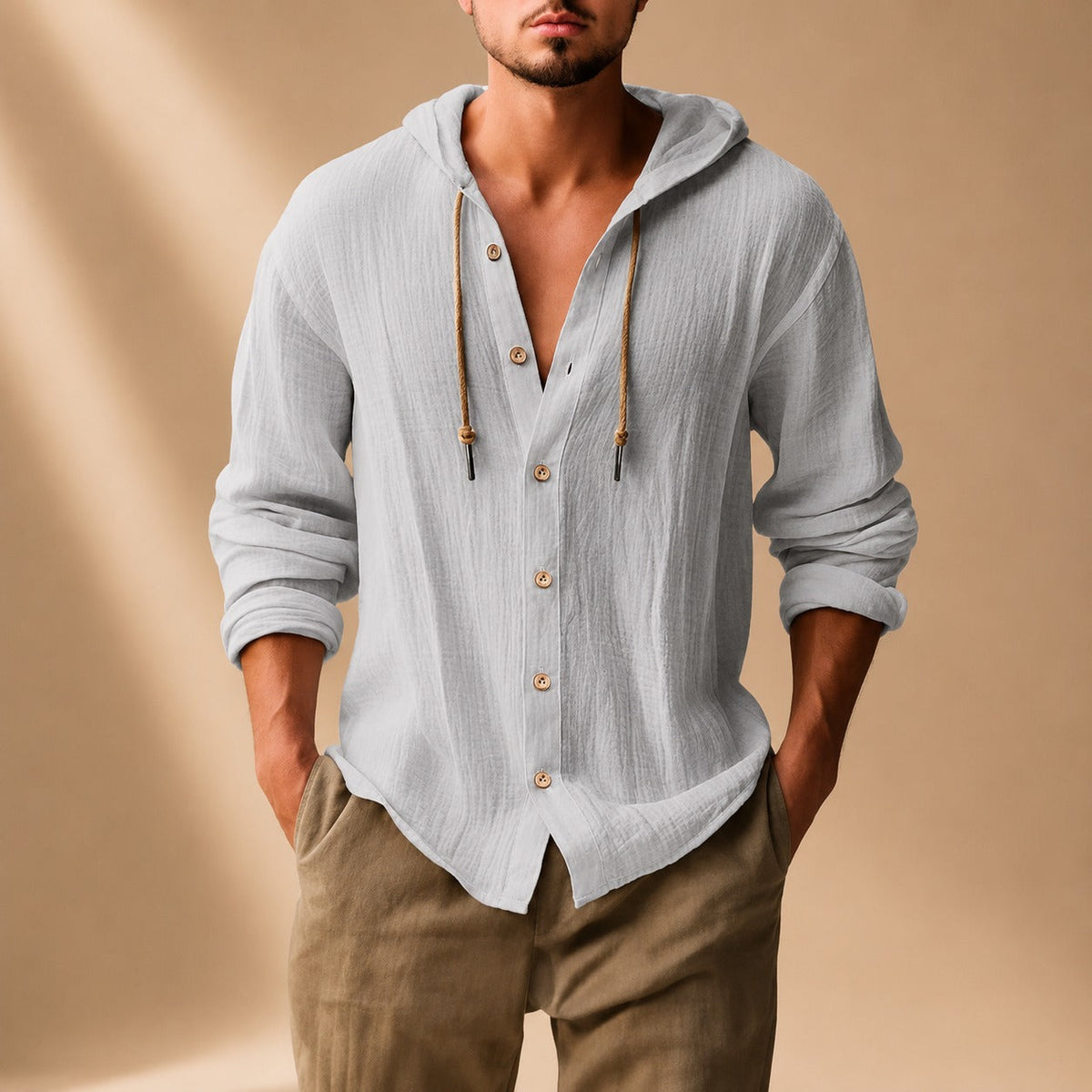 Kayne - Camisa Cómoda con Capucha de Manga Larga